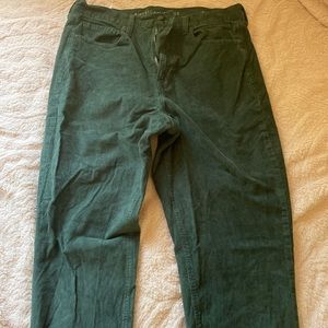 Size 12 Green Corduroy Jeans, Vintage look